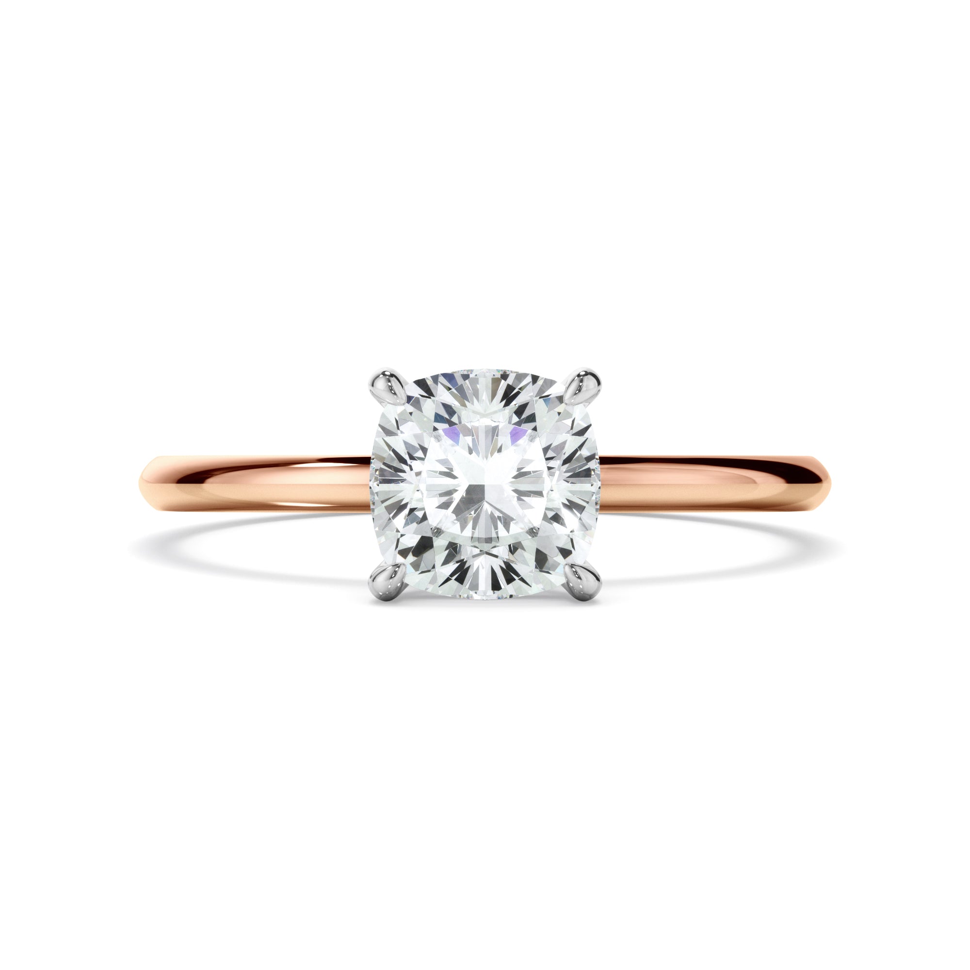 Cushion Cut Diamond Solitaire Engagement Ring