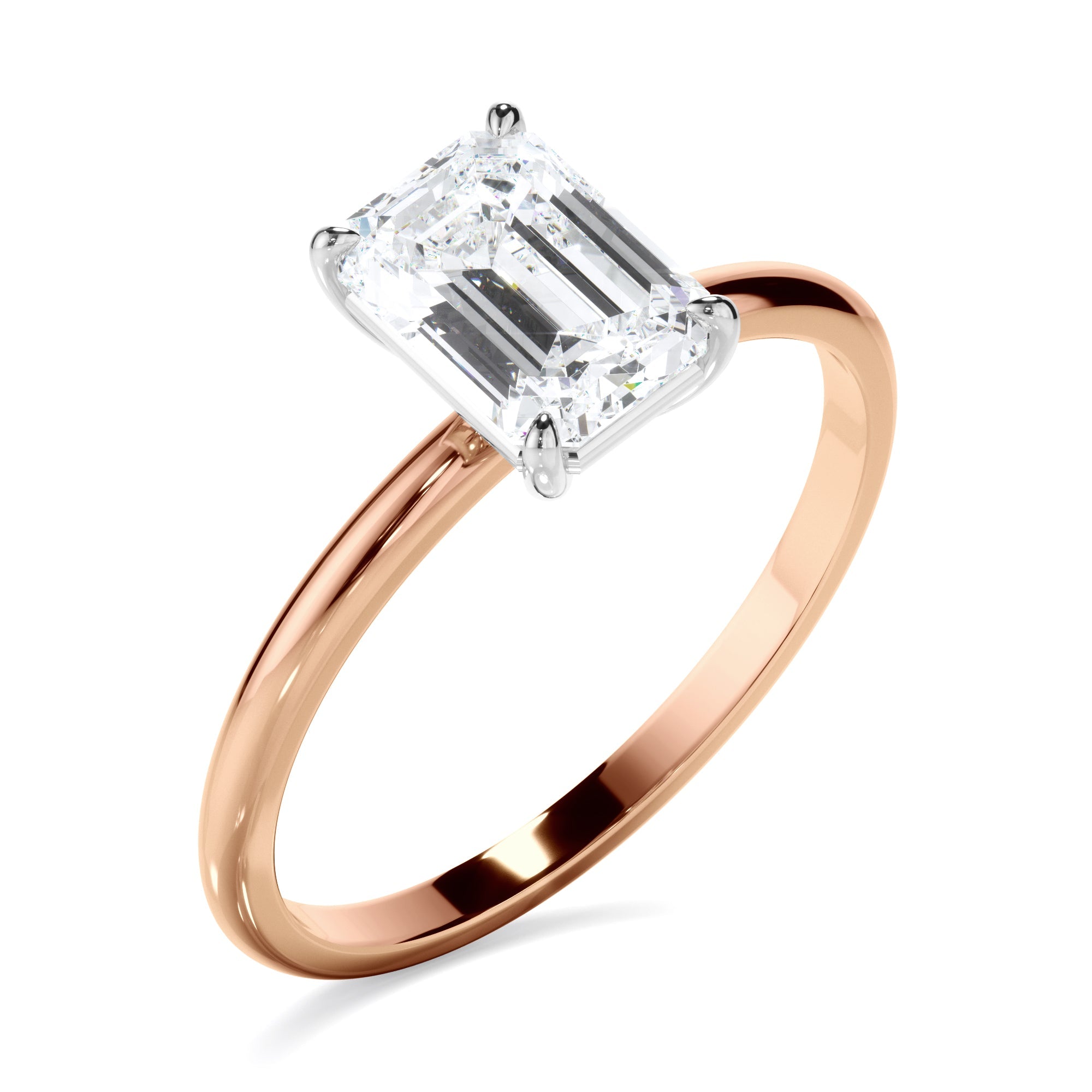 Emerald Cut Diamond Solitaire Engagement Ring