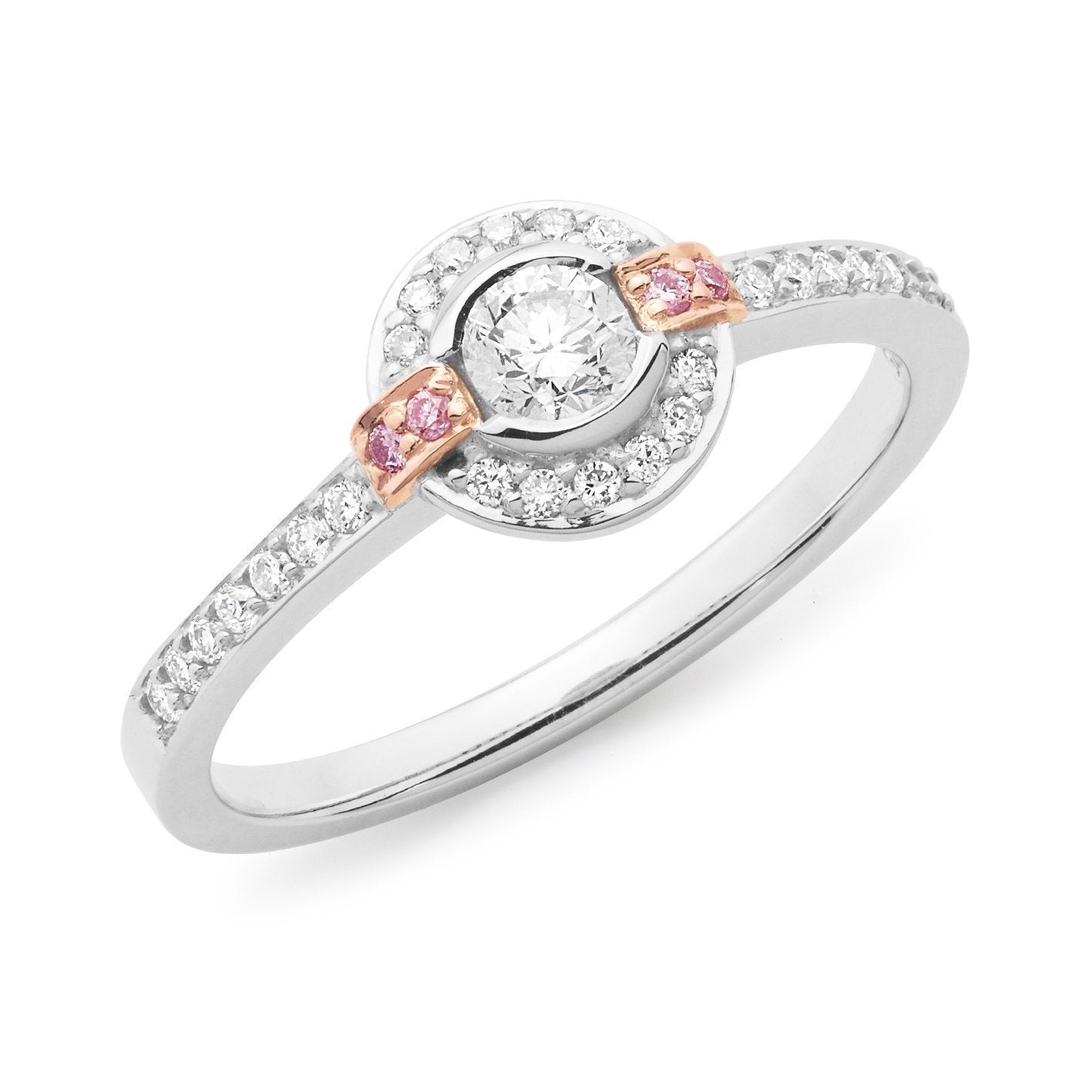 PINK CAVIAR 0.35ct Pink Diamond Ring in 18ct White & Rose Gold