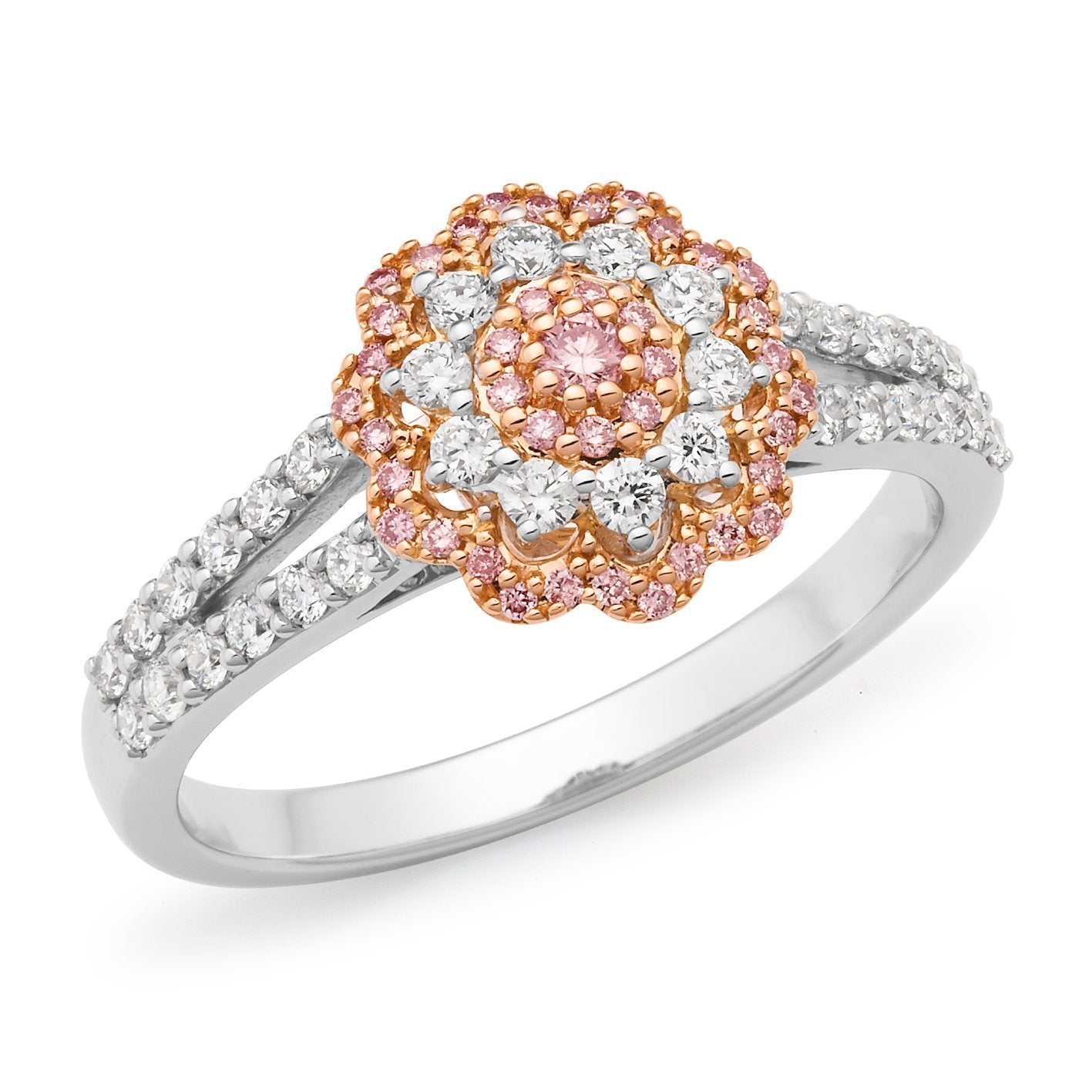 PINK CAVIAR 0.615ct Pink Diamond Ring in 18ct White & Rose Gold
