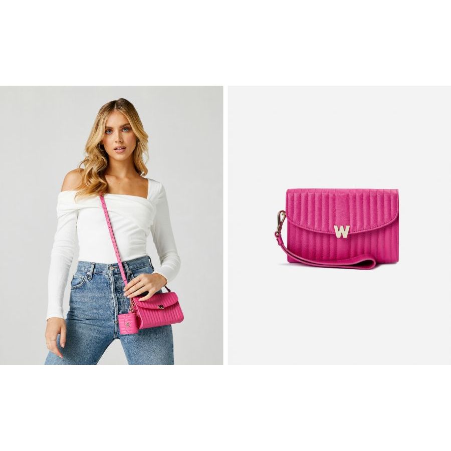Wolf Mimi Crossbody Bag with Wristlet Pink