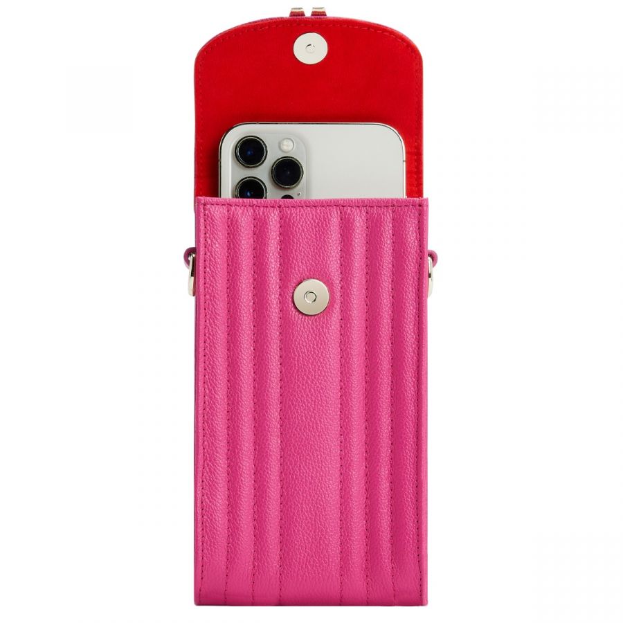 Wolf Mimi Phone Case with Wristlet & Lanyard Pink