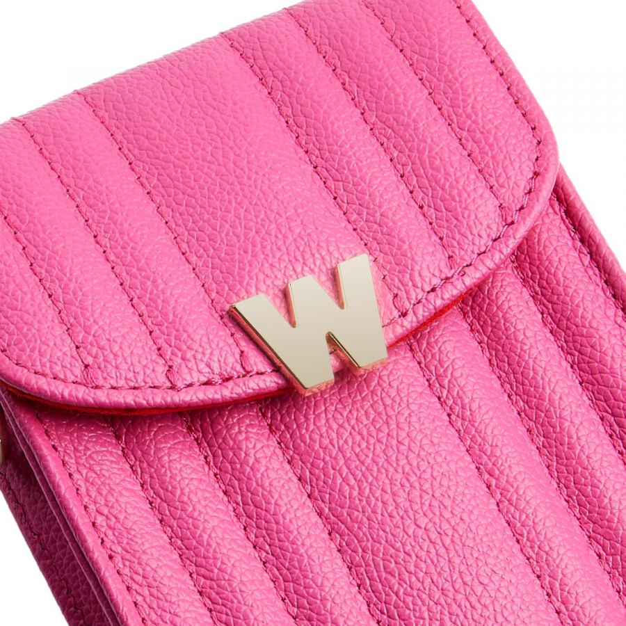 Wolf Mimi Phone Case with Wristlet & Lanyard Pink
