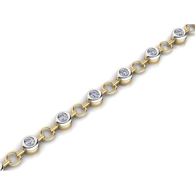 18ct White & Yellow Gold Diamond Bracelet